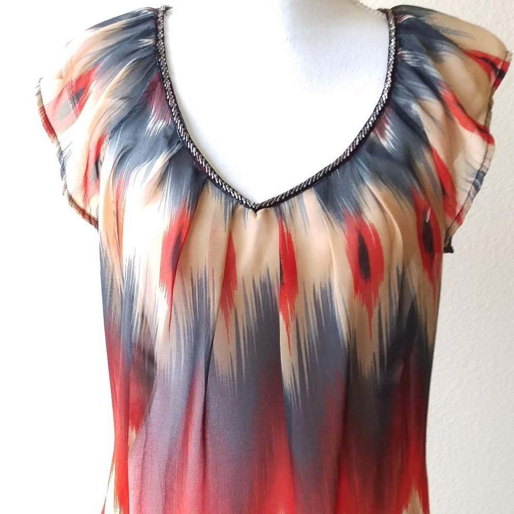 Only Mine Orange Red Blue Weekend Wardrobe Blouse